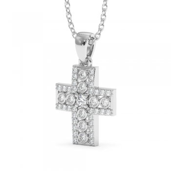 Pandantiv Cruciulita cu Diamante de 0.22 ct