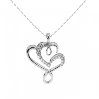 Pandantiv Lover cu diamante de 0.14ct