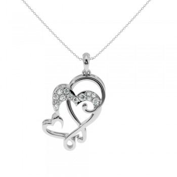 Pandantiv Lover cu diamante de 0.16ct