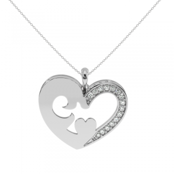 Pandantiv Lover cu diamante de 0.17ct