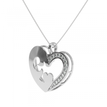 Pandantiv Lover cu diamante de 0.17ct