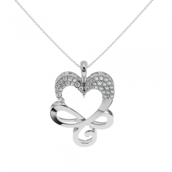 Pandantiv Lover cu diamante de 0.21ct