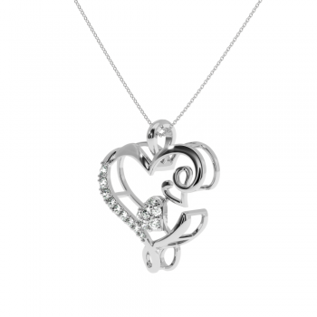 Pandantiv Lover cu diamante de 0.21ct