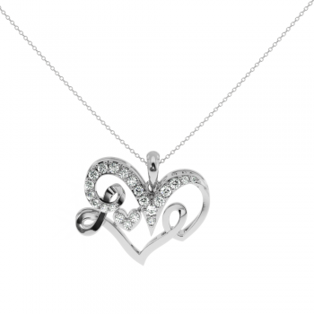 Pandantiv Lover cu diamante de 0.24ct