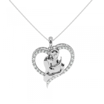 Pandantiv Lover cu diamante de 0.28ct