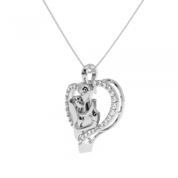 Pandantiv Lover cu diamante de 0.28ct