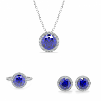 Set de Bijuterii cu Diamante de 0.71 ct si Tanzanite de 2.50 ct